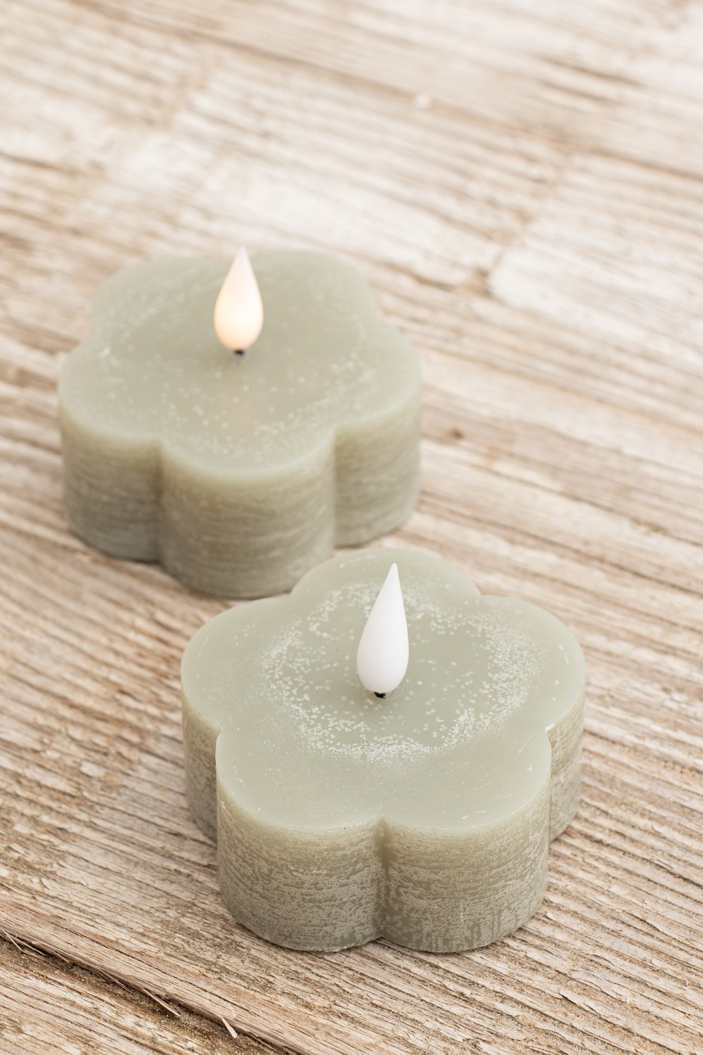 LED Kerze Flower grün 2 Stück