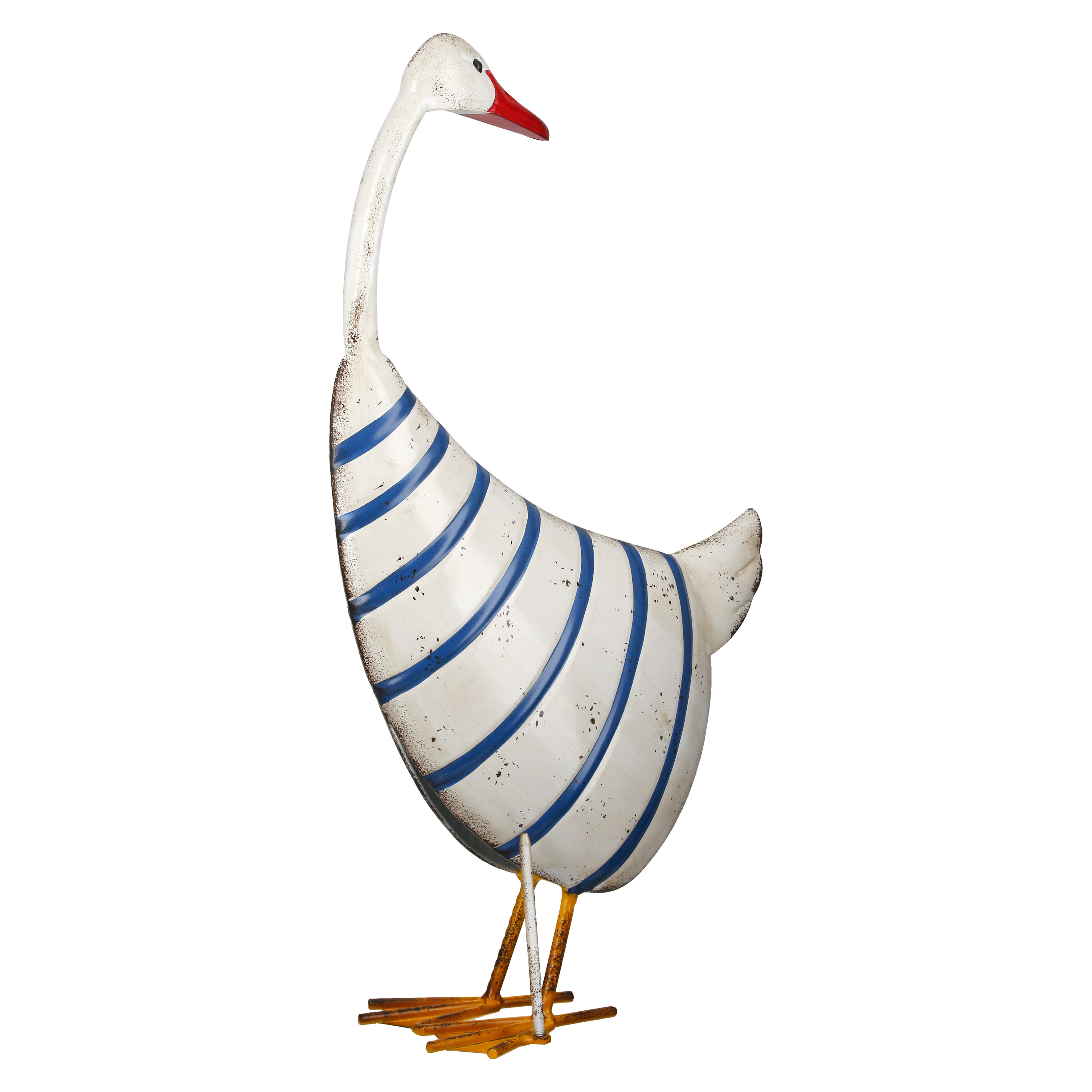 Dekofigur Gans Olav gestreift 51cm Metall Dekofigur Gans Olav gestreift 51cm Metall