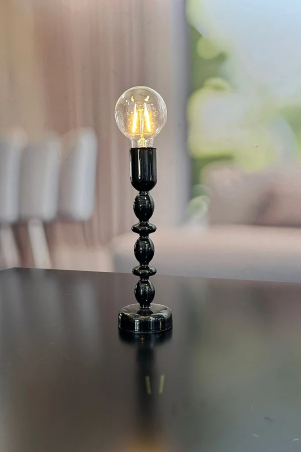 Lampe Savazza LED Glas schwarz 37cm