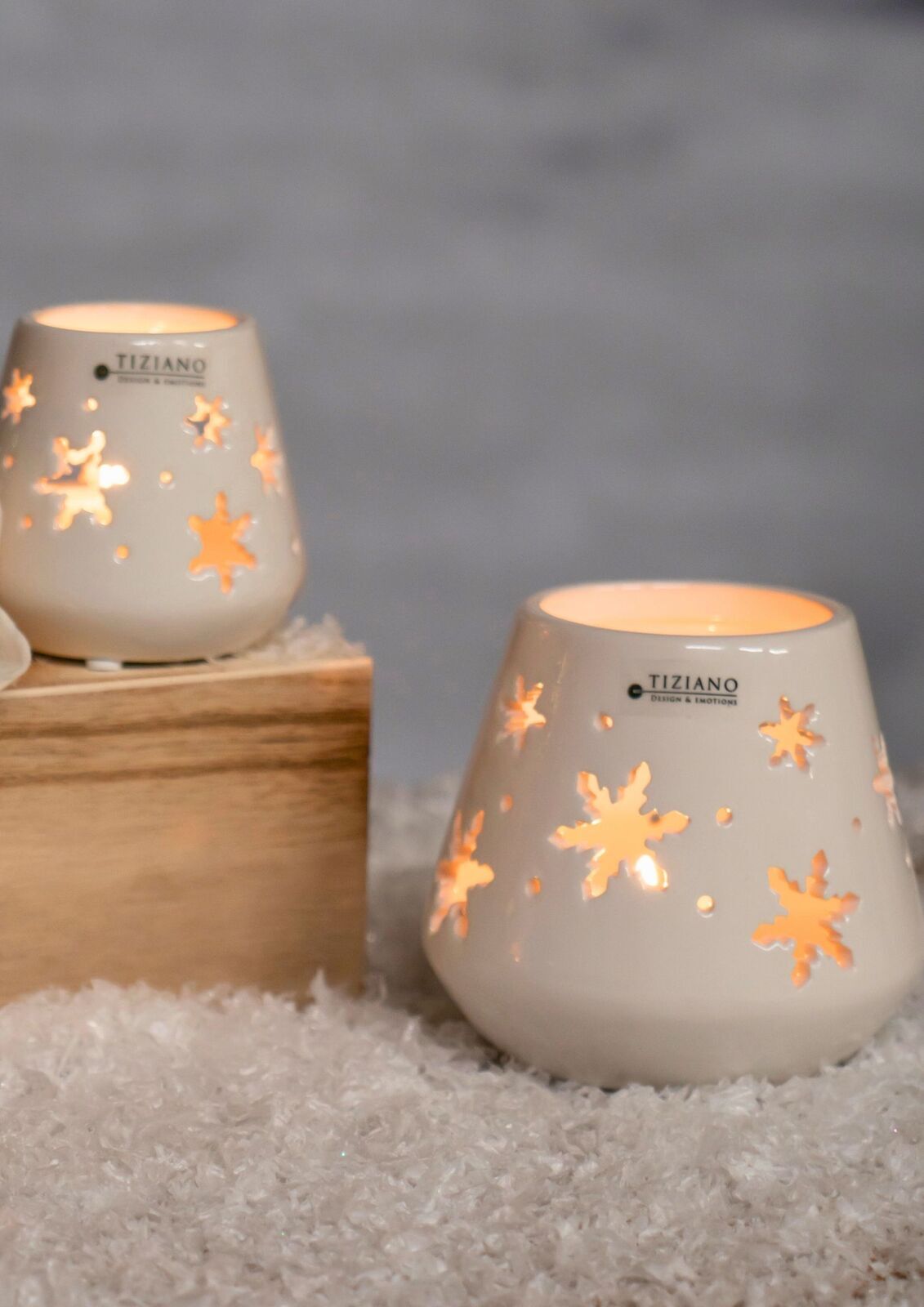 Tischlicht Splendore cremeweiß 7cm