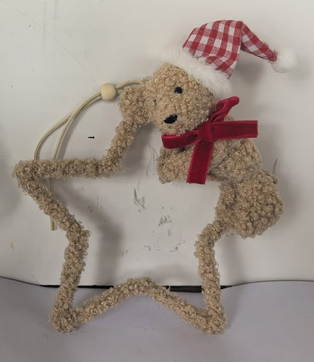 Plüschfigur, Krippe, Rentier, Sternform, Weihnachtsdeko