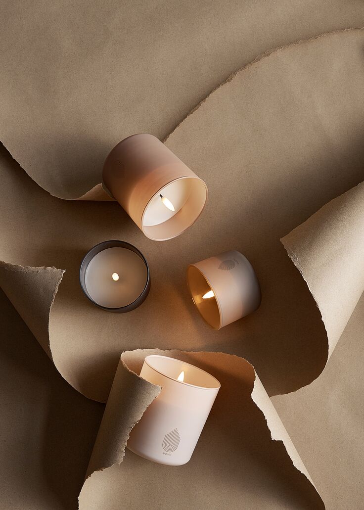 UYUNI-UL-GC-GR8206-UL-GC-BE8206-UL-GC-BE92010-UL-GC-VA92010 Uyuni LED Glas Stumpenkerze 6x7cm beige 2er Set