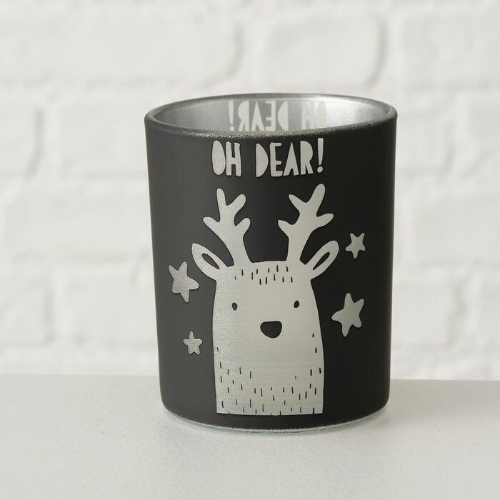 Windlicht Oh Dear schwarz 8cm