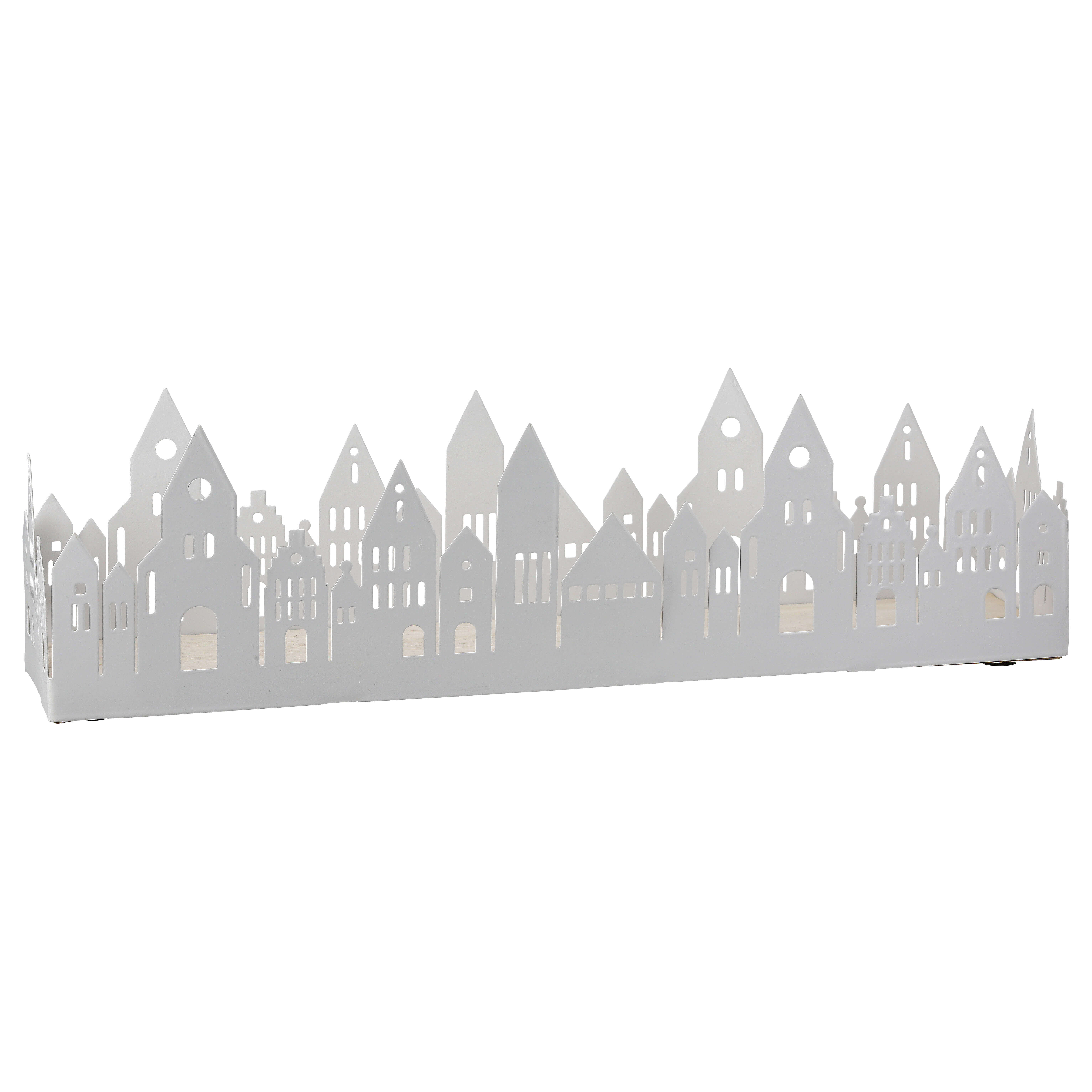 Deko Tablett Stadtlichter 36cm weiß Deko Tablett Stadtlichter 36cm weiß