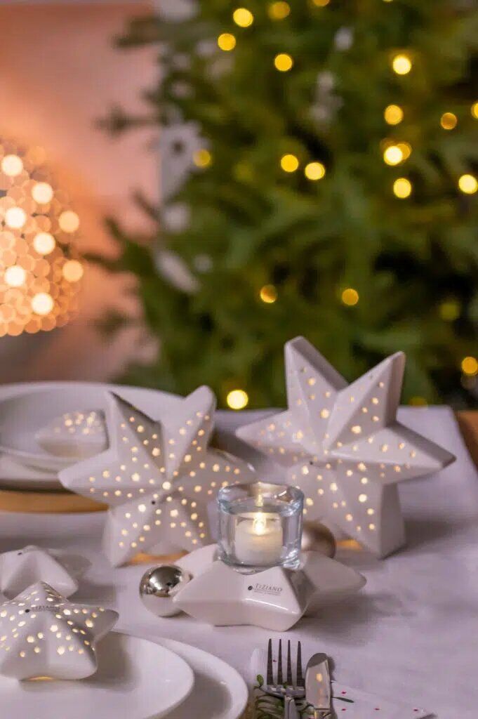 Lazio-LED-stehend Stern Lazio 20cm LED cremeweiß