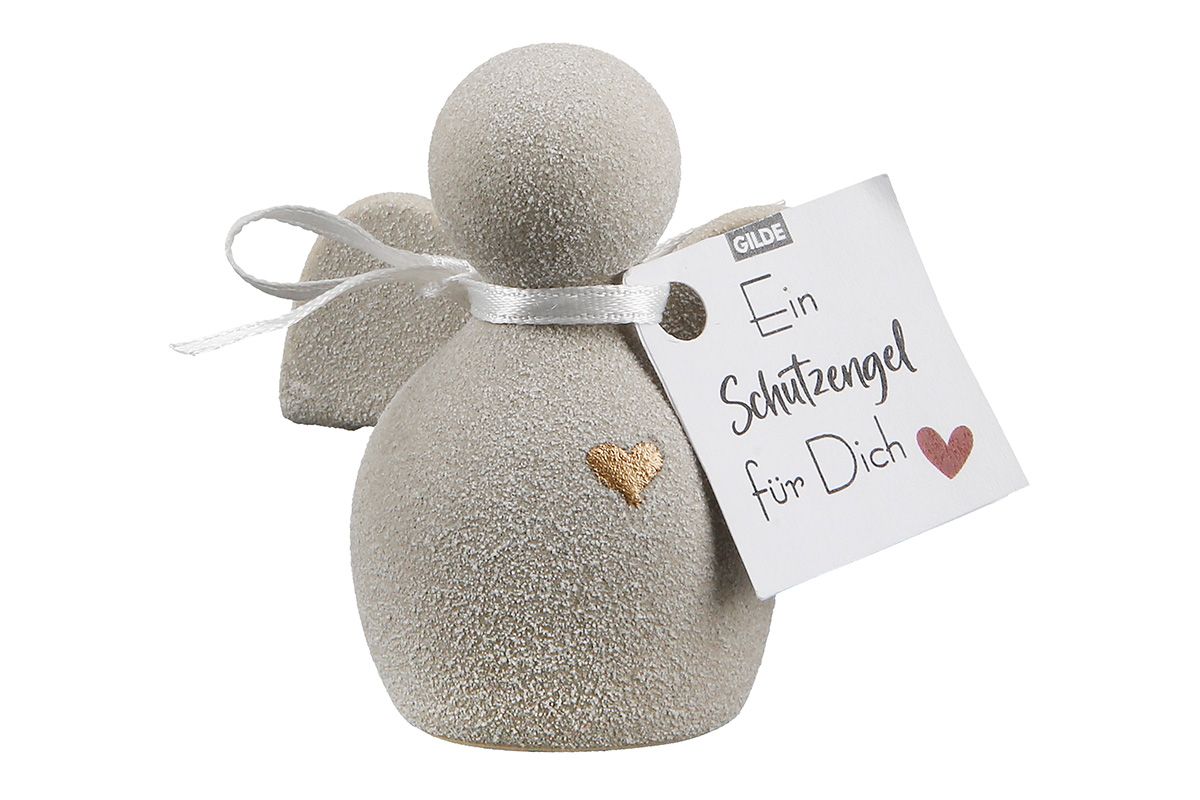 Figur Engel Heart 6cm Botschaft Schutzengel grau Figur Engel Heart 6cm Botschaft Schutzengel grau