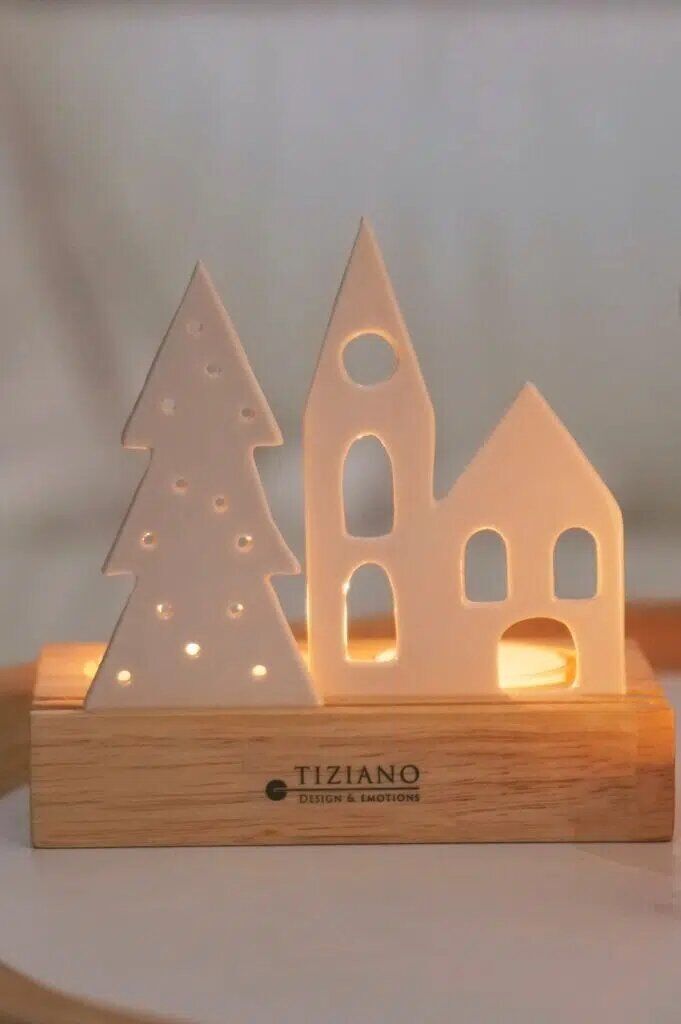 Lichtobjekt Sandane Haus 12cm cremeweiß