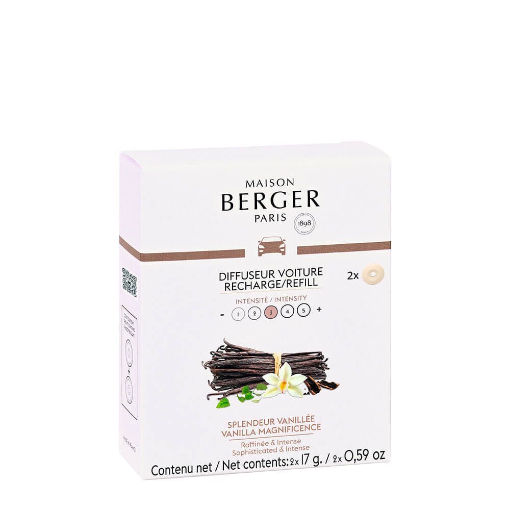 Zauber der Vanille Set 2 Stück Nachfüller Autoduft Kräuter, Pflanze, Visitenkarte, Text