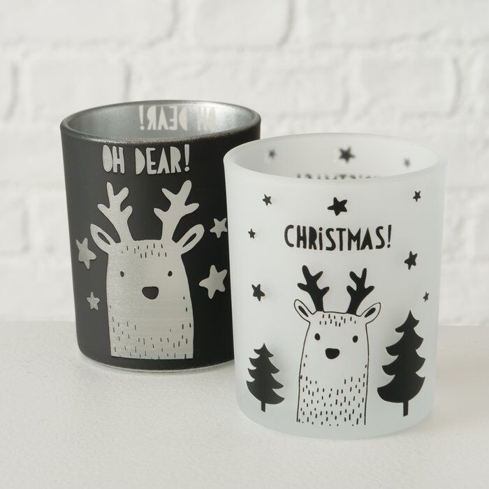 Windlicht Oh Dear schwarz 8cm