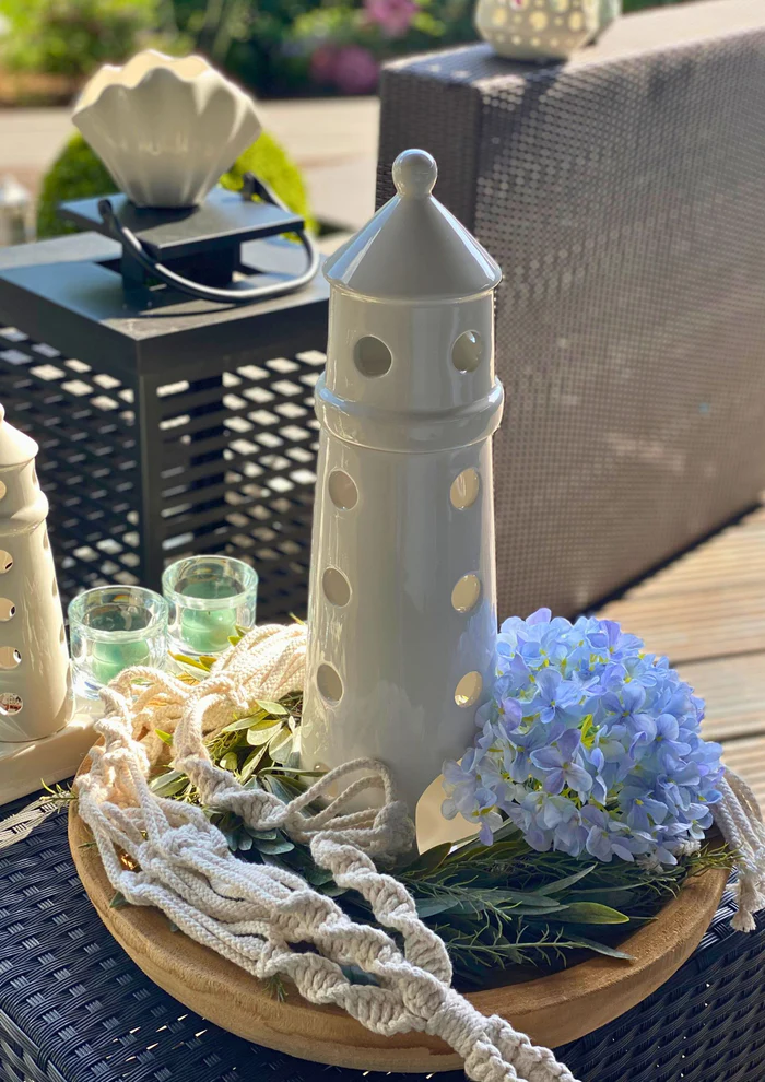 Leuchtturm Farol LED cremeweiß 41cm