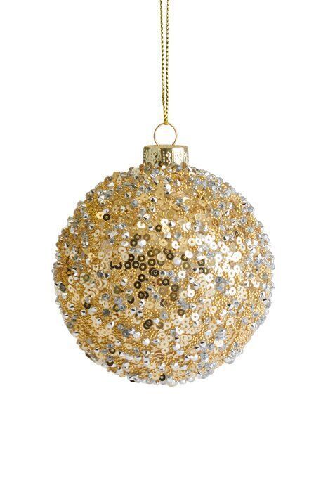 Seoul Weihnachtskugel 8cm Glas Gold Zubehor, Kronleuchter, Lampe