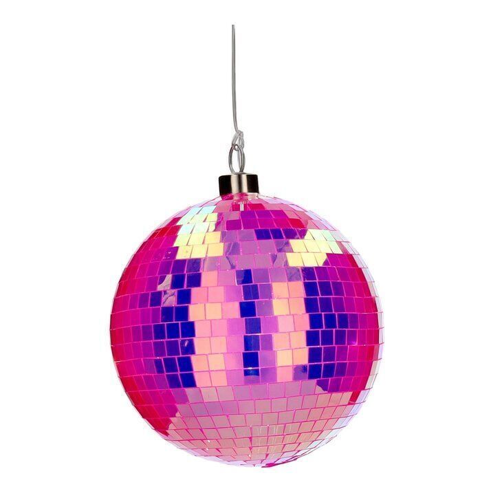 Disco LED Kugel 15cm neon pink Purpur, Zubehör
