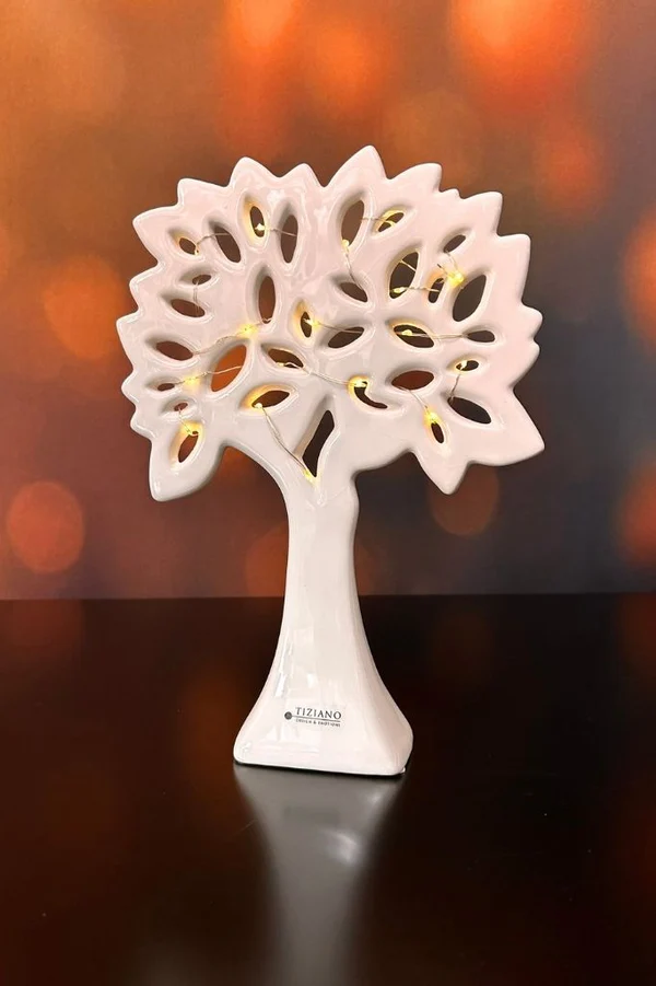 Dekobaum Gavello LED 35cm cremeweiß 树状, 树形灯, LED灯, 陶瓷灯, 白色装饰灯