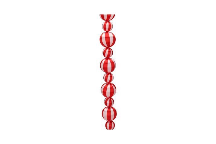 Chinois Kugelgirlande 180cm Streifen rot/weiß Krug, Töpferei, Vase