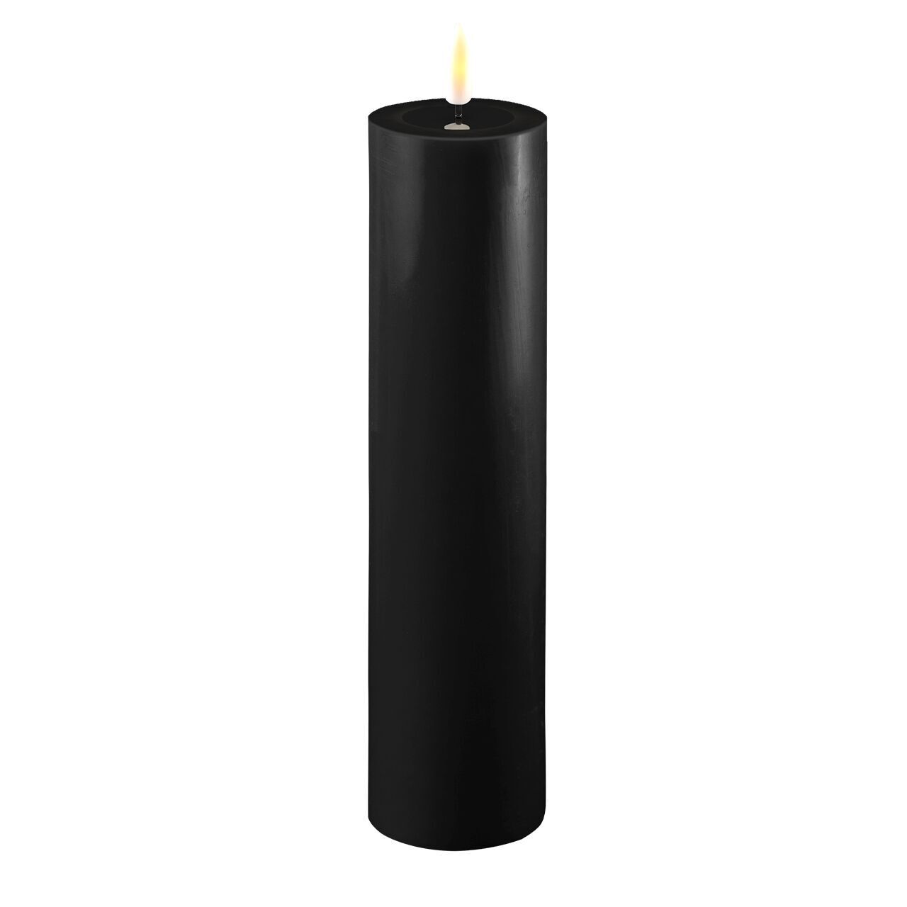 2021-RF-00016 Stumpenkerze LED Schwarz 5 x 20cm