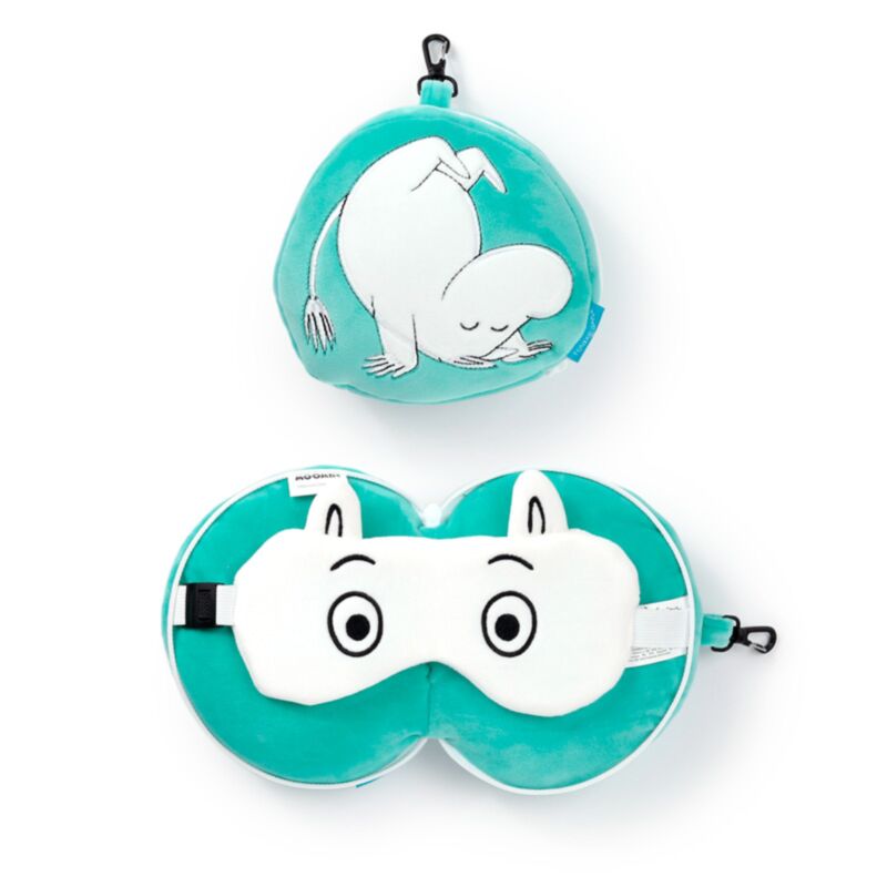 Relaxeazzz Moomin Mumin Plüsch Reisekissen & Schlafmaske