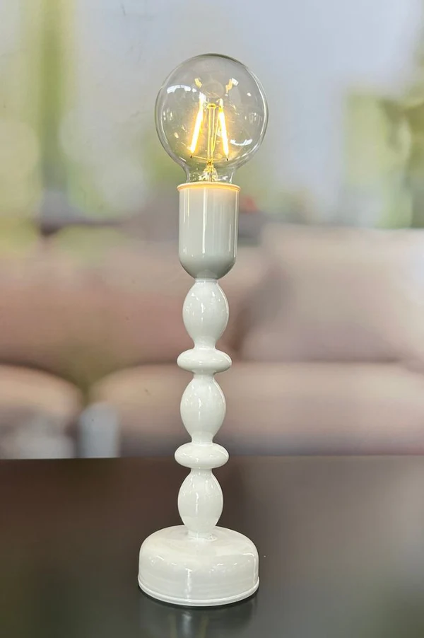 Lampe Savazza LED Glas weiß 37cm Lampe Savazza LED Glas weiß 37cm