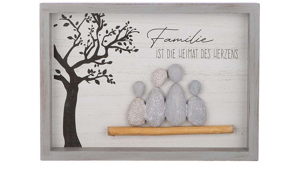 Steinbild Familie Variante 1 Weißes Brett