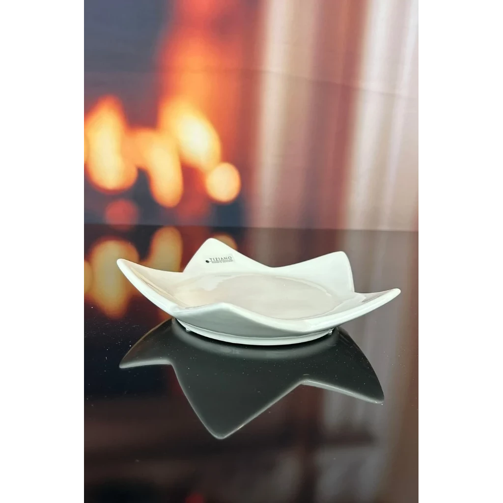 Sternschale Stella flach 17cm creme-weiß schale, porzellan, weiße schale, teller, deko schale