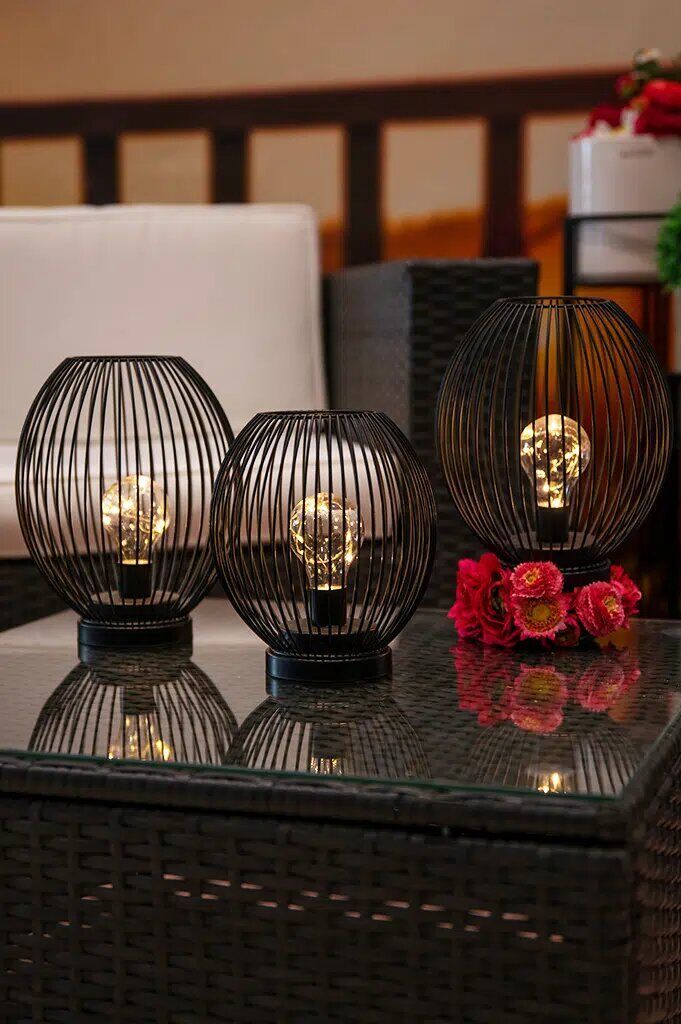 Lampe Glitter LED 19cm schwarz