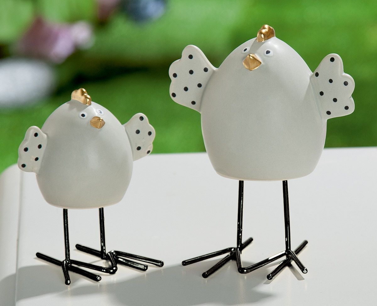 20604_2_1 Deko Huhn Punto mit Flügeln 10cm