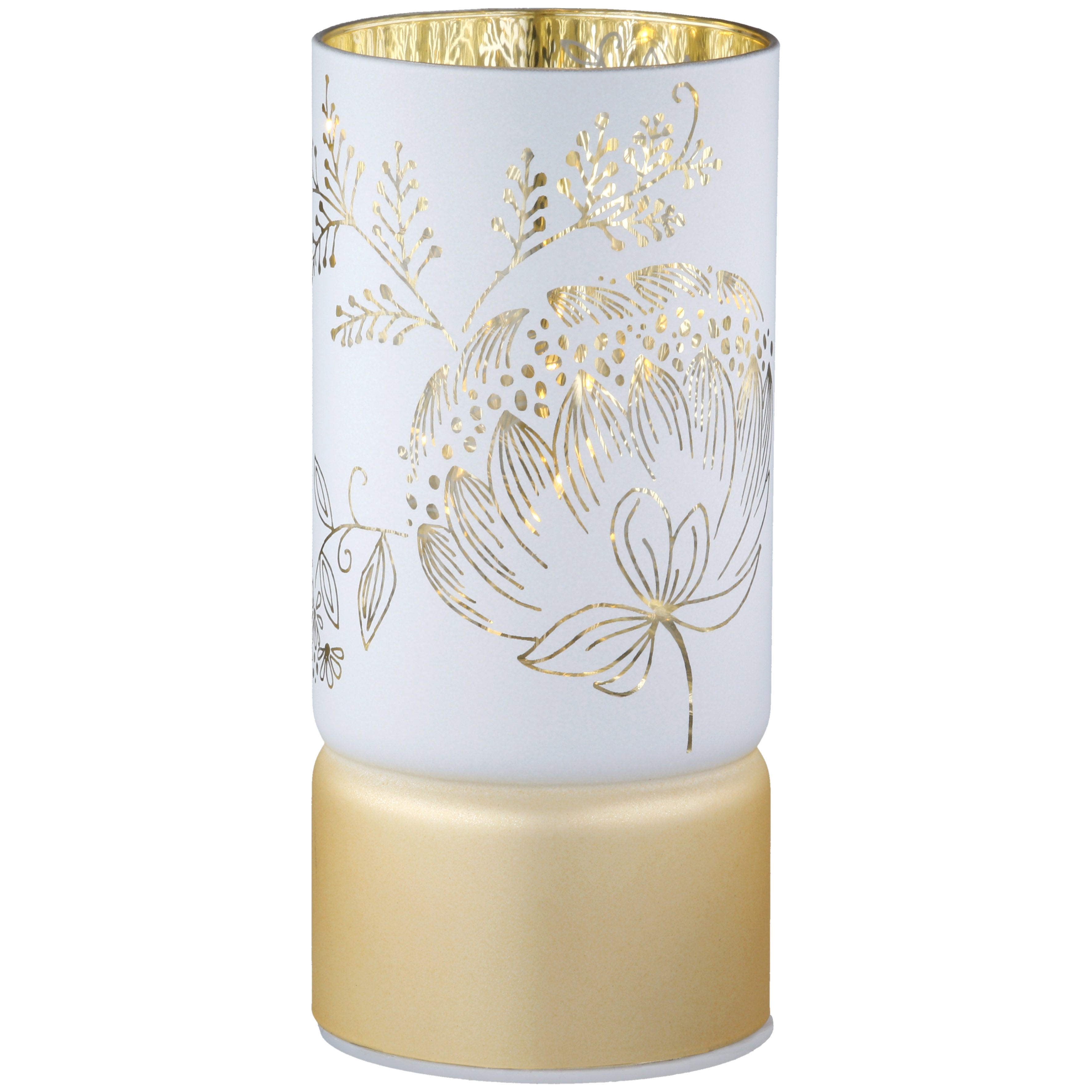 Glas Windlicht Bauerngarten LED 15cm Glas Windlicht Bauerngarten LED 15cm