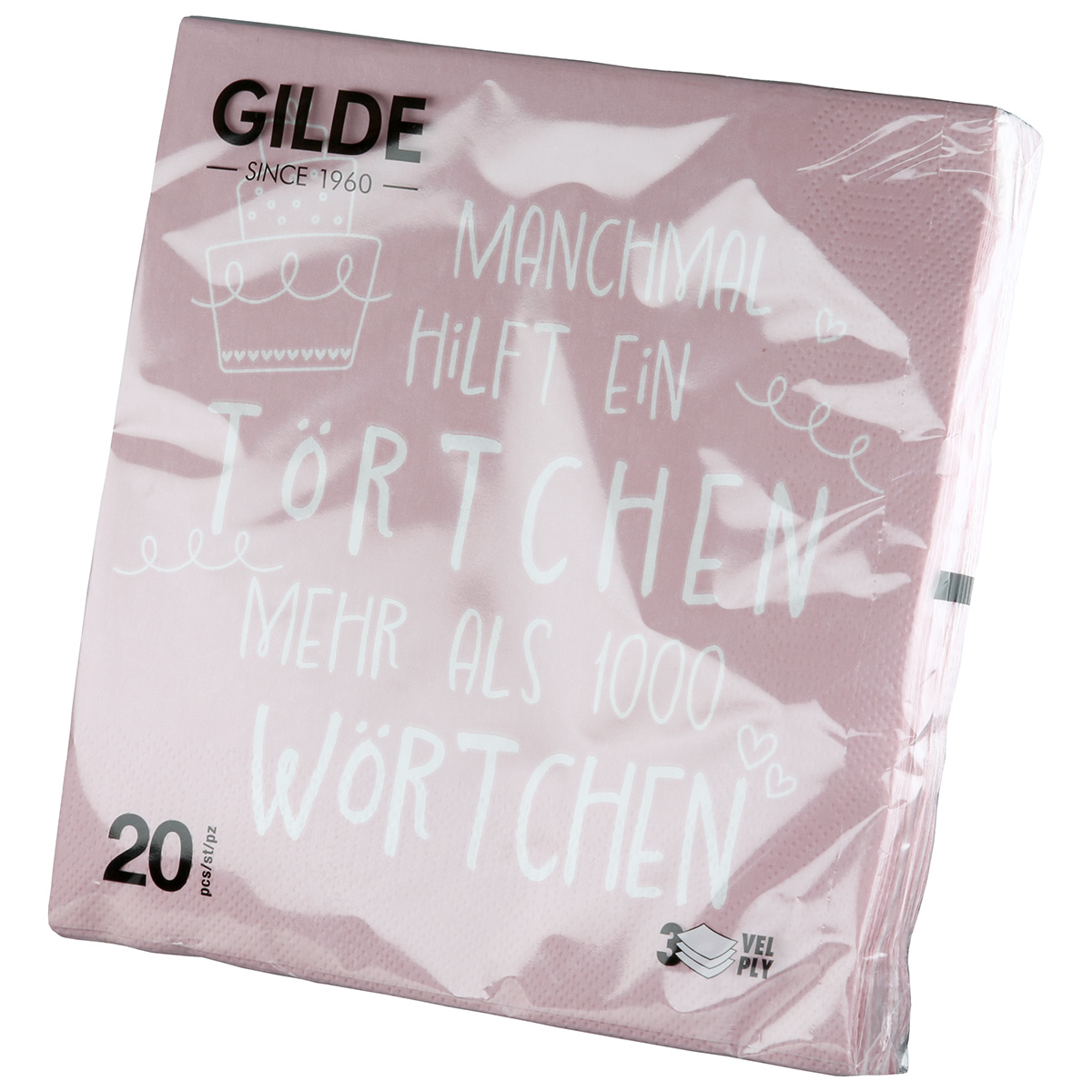 Serviette Törtchen rosa