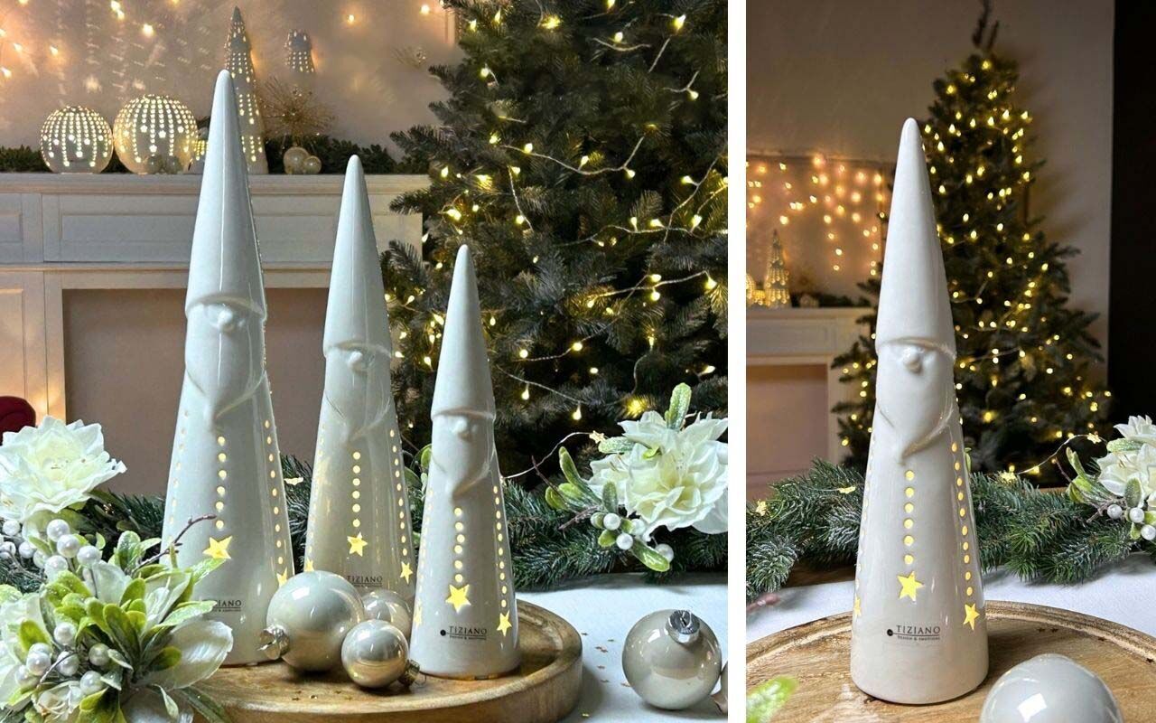 Santa Claus Calante 25cm LED cremeweiß Weihnachten, Weihnachtsdekorationen, Festival, Weihnachtsbaum