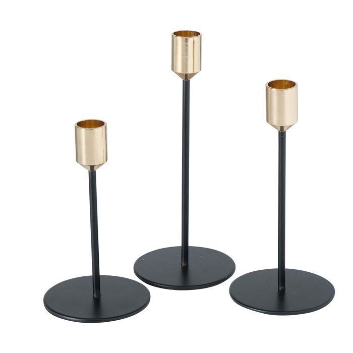 Kerzenleuchter-Set Marko schwarz/gold