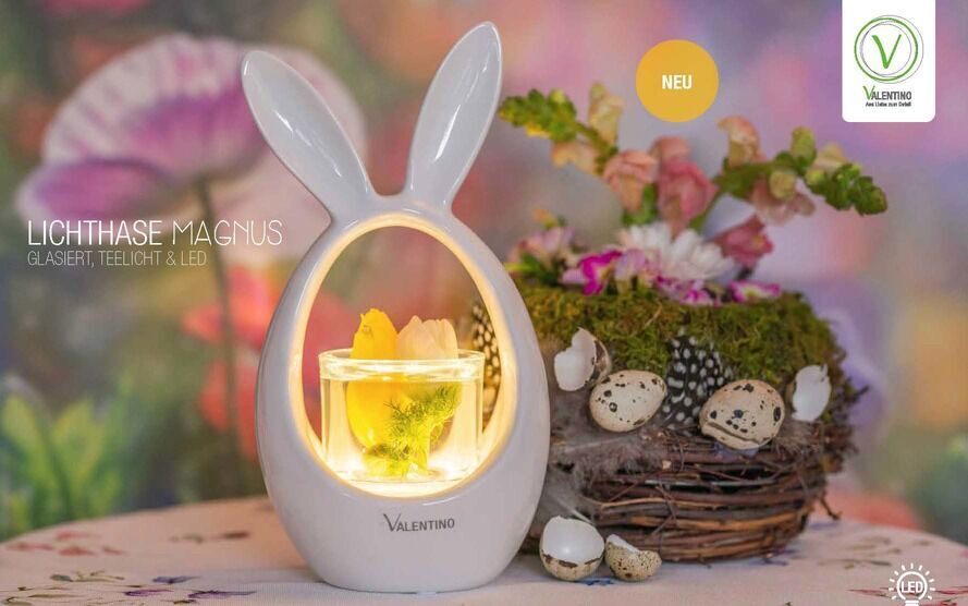 Teelichthalter Hase Magnus 22cm LED