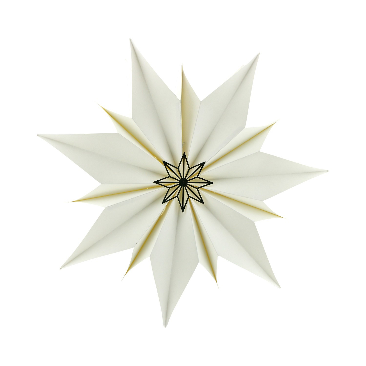 Dekoleuchte Papierstern Rud LED L Papierstern, Sterneornament, Origami-Stern, weißer Stern, Dekorationsstern