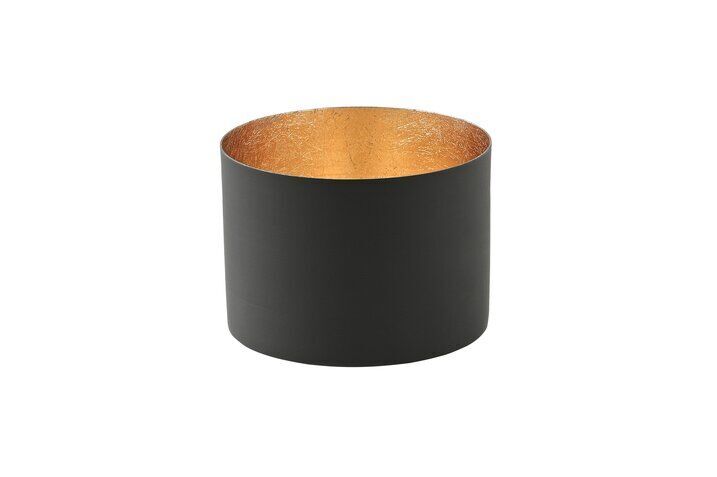 Chennai Windlicht M schwarz/gold