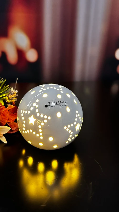 Lichtkugel Tazzola 8cm LED cremeweiß