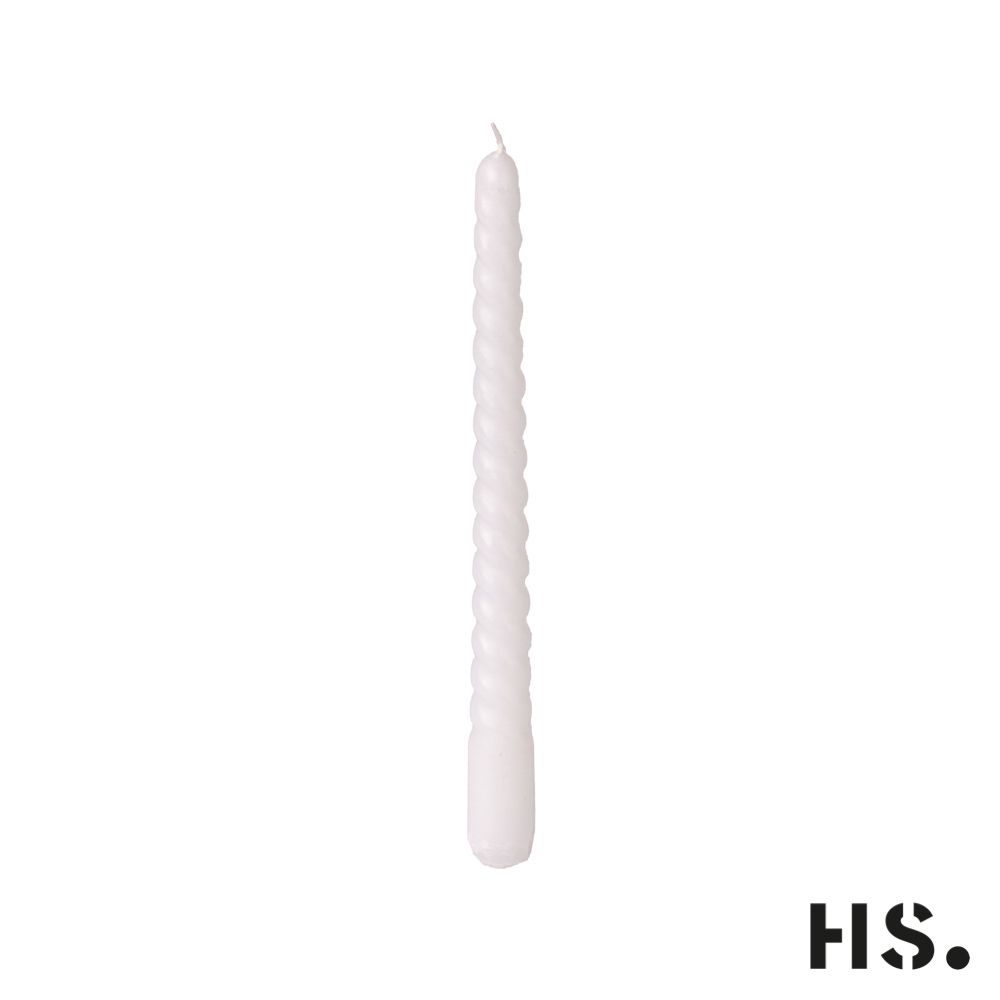 MjickaK4 Dinner Candle Swirl weiß 4 Stück