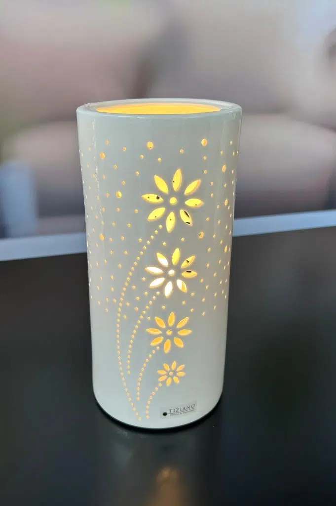 Lampe Tadino 21cm Keramik cremeweiß