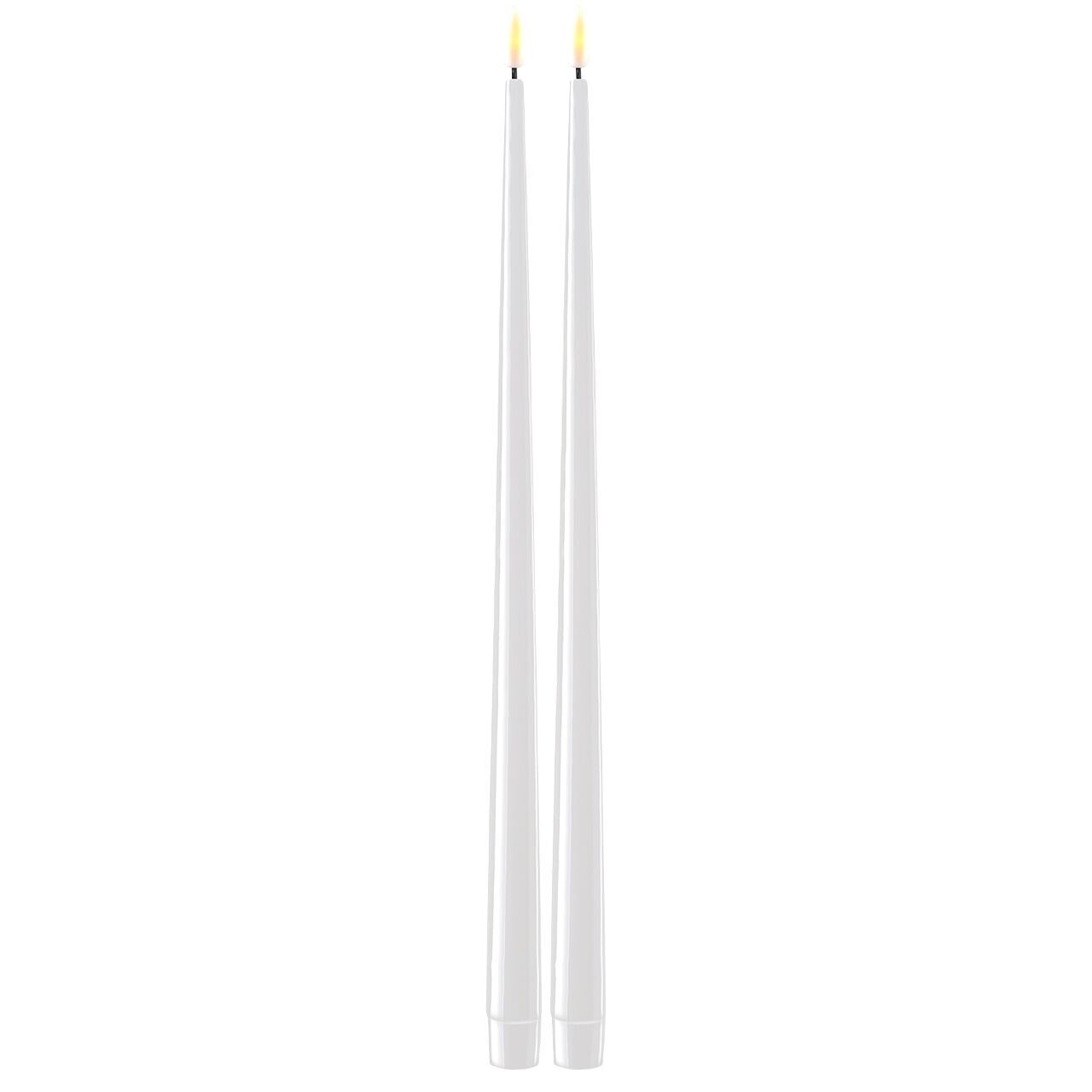 RF-K-0002 Stabkerze mit Lack LED 38 cm weiß 2 Stück