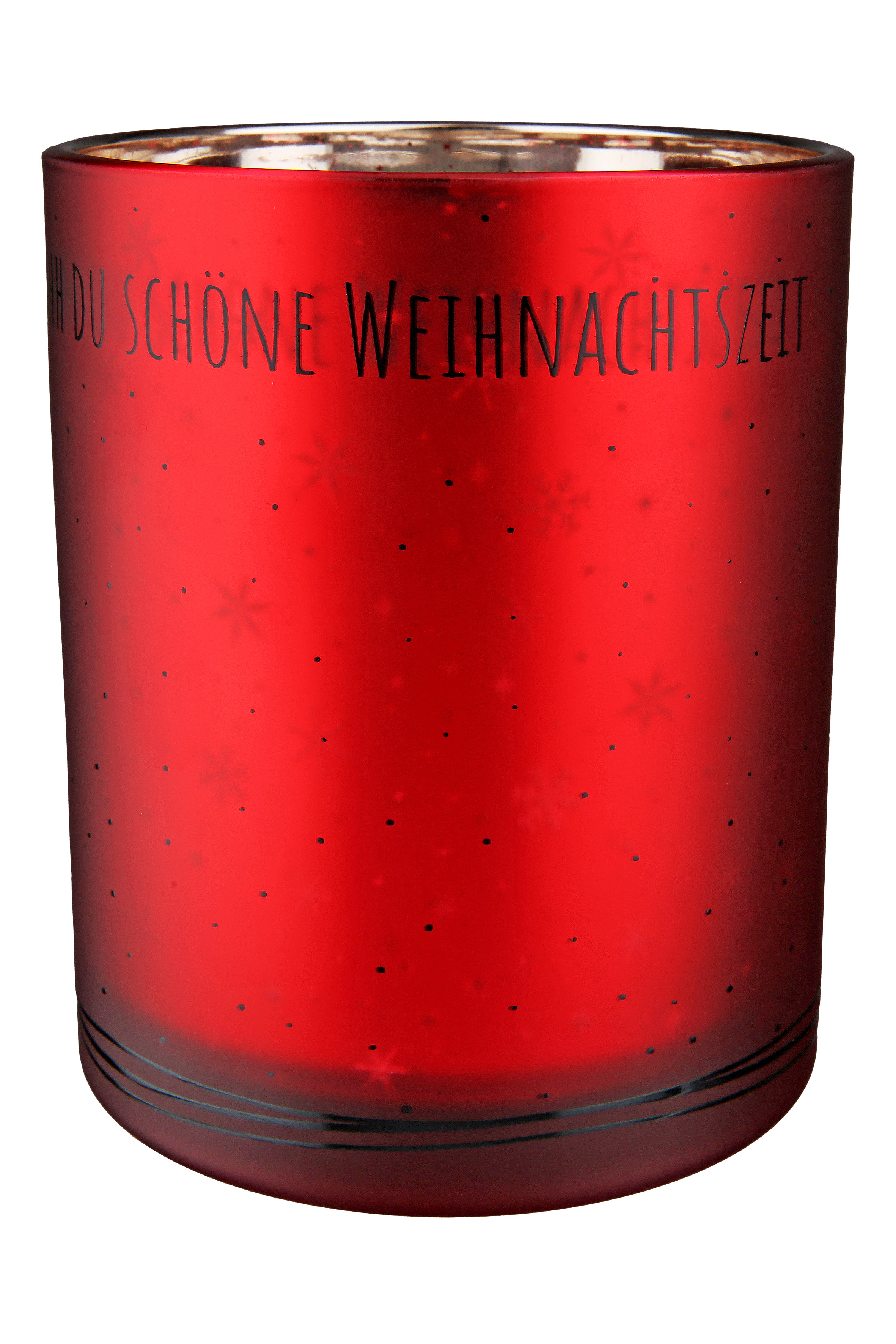 Windlicht Weihnachtszeit rot 12,5cm Kann, Zinn