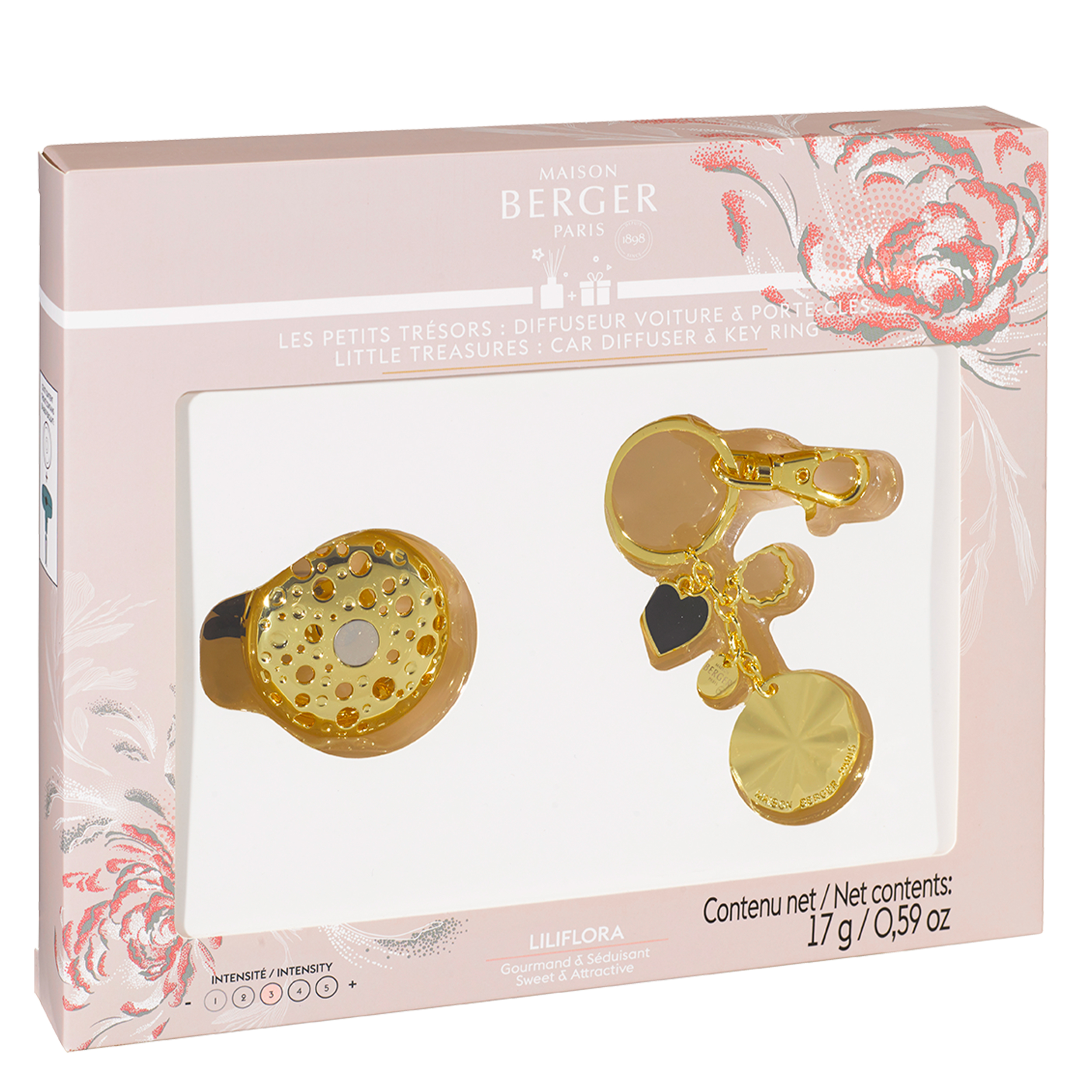 Ophelia - Florale Harmonie Gold Autoduft & Schlüsselanhänger Geschenkset