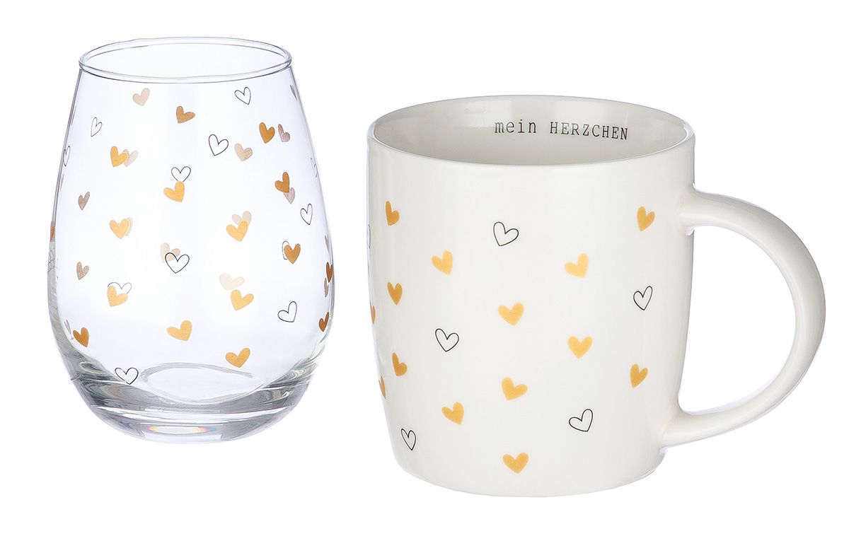 51348_1_1 2er Set Tasse und Glas "Mein Herzchen"