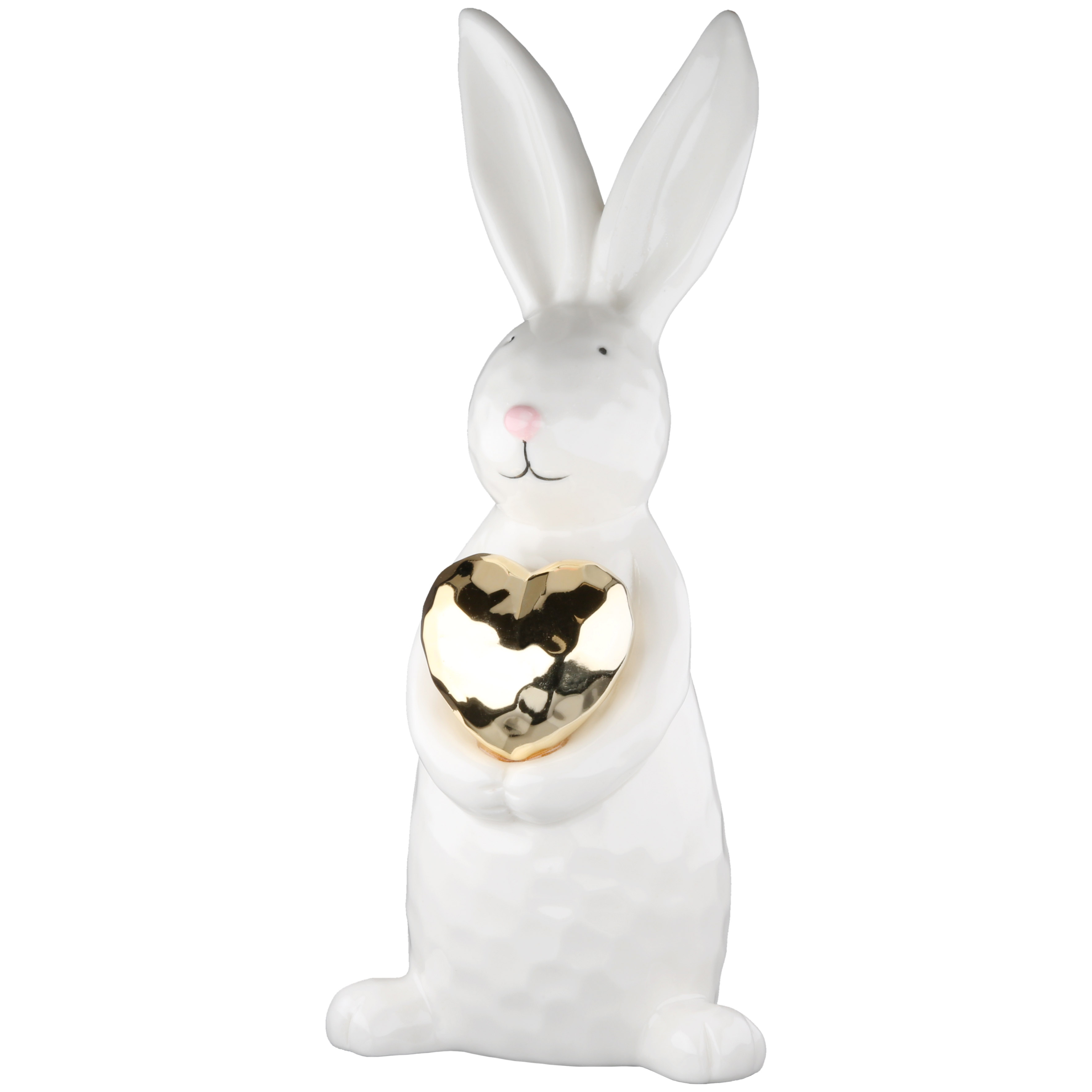 Dekofigur Hase Hoppy Keramik weiß 21,5cm