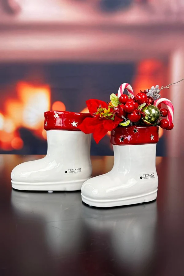 Kübel Stiefel Armani 12cm rot/cremeweiß Kübel Stiefel Armani 12cm rot/cremeweiß