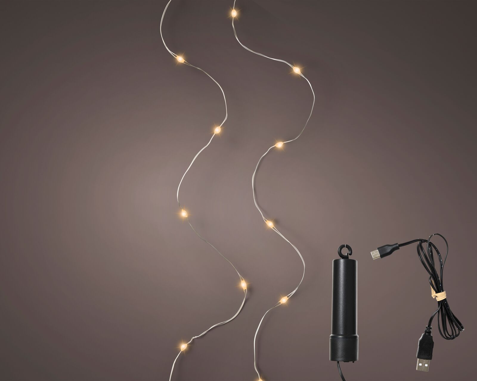 Lichterkette 4,9m 50 LED USB Beleuchtung, Licht, mikrofon, Adapter, Elektronik