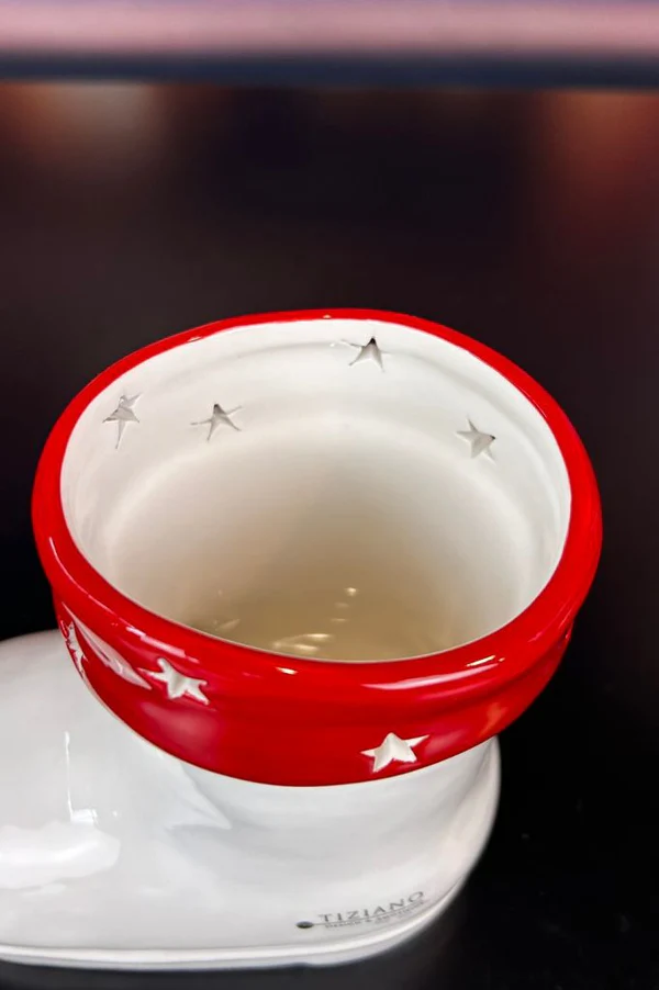 Kübel Stiefel Armani 14cm rot/cremeweiß