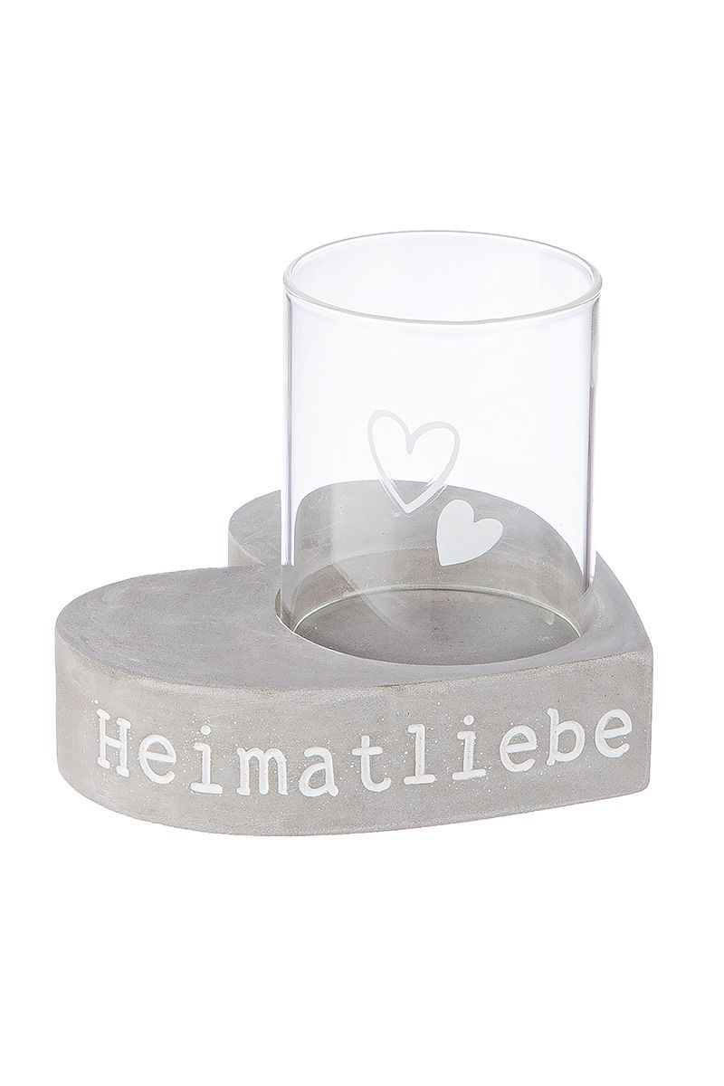 Zement Windlicht Heimatliebe Glas, Einmachglas, Töpferei, Zylinder, Pokal