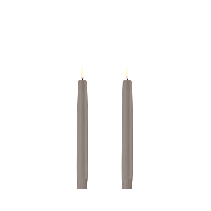 LED Spitzkerze Soft-fit Cap, Sandstone, 2er-Set, 2,3x20,5cm Stabkerze, Kerze, Deko, Zweierpack, Graue Kerzen