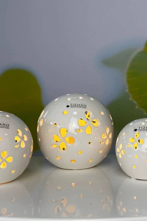 Lichtkugel Pallina Glücksblatt 10cm LED creme Lichtkugel Pallina Glücksblatt 10cm LED creme