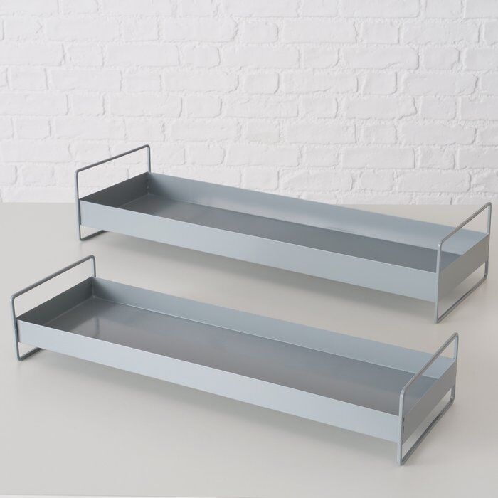 Deko Tablett Wolga 2 Stück grau