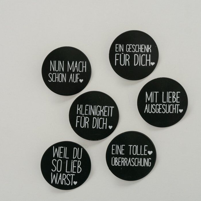 Anhänger für Geschenke 6 Stück schwarz