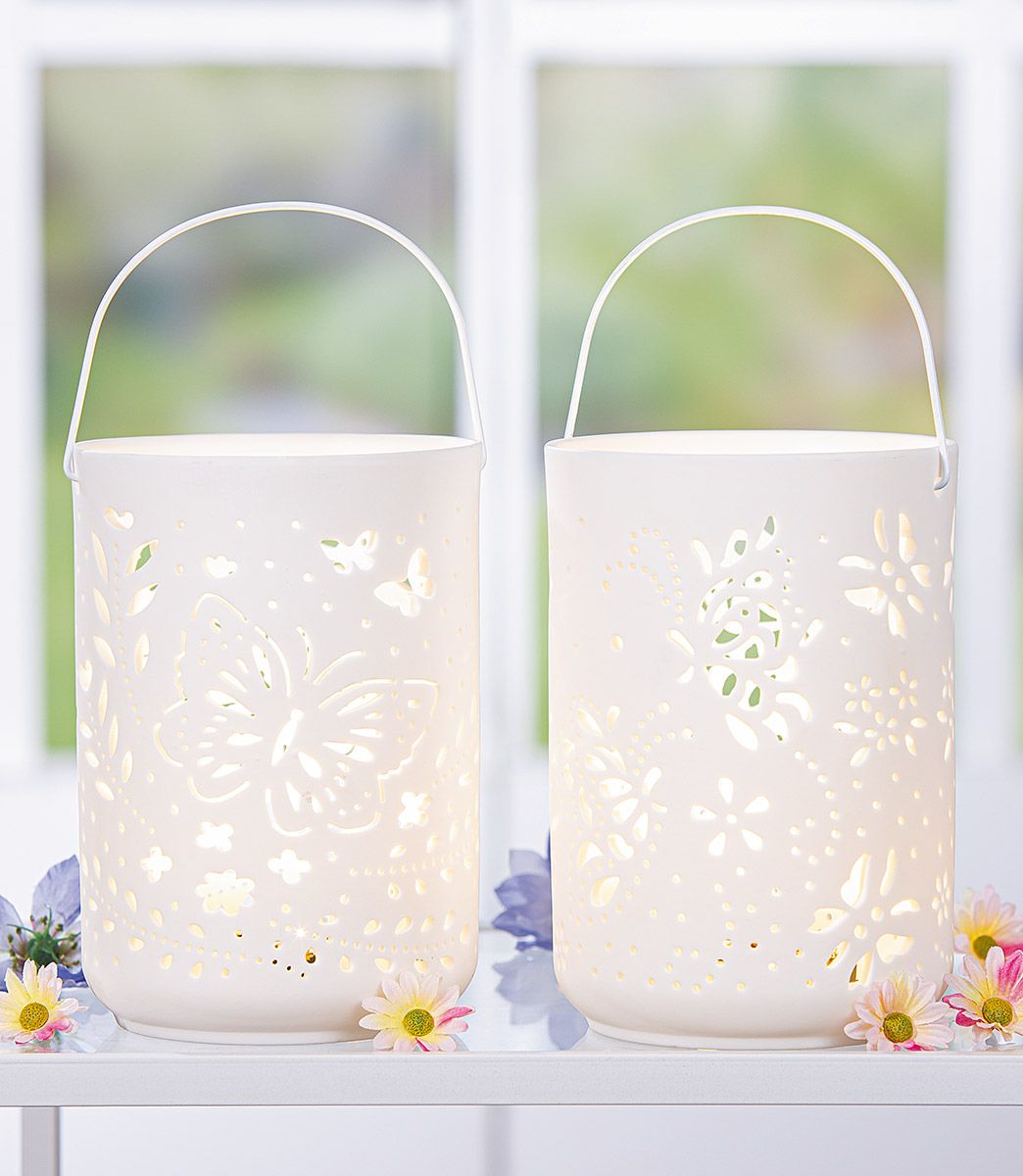 Windlicht Butterfly Porzellan 18cm Variante 1 Windlicht Butterfly Porzellan 18cm Variante 1