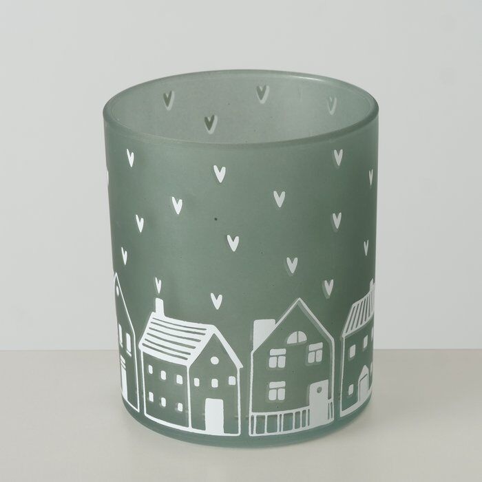 Einzelbild-eqfaMaF-large Windlicht Nordy 10cm dunkelgrün